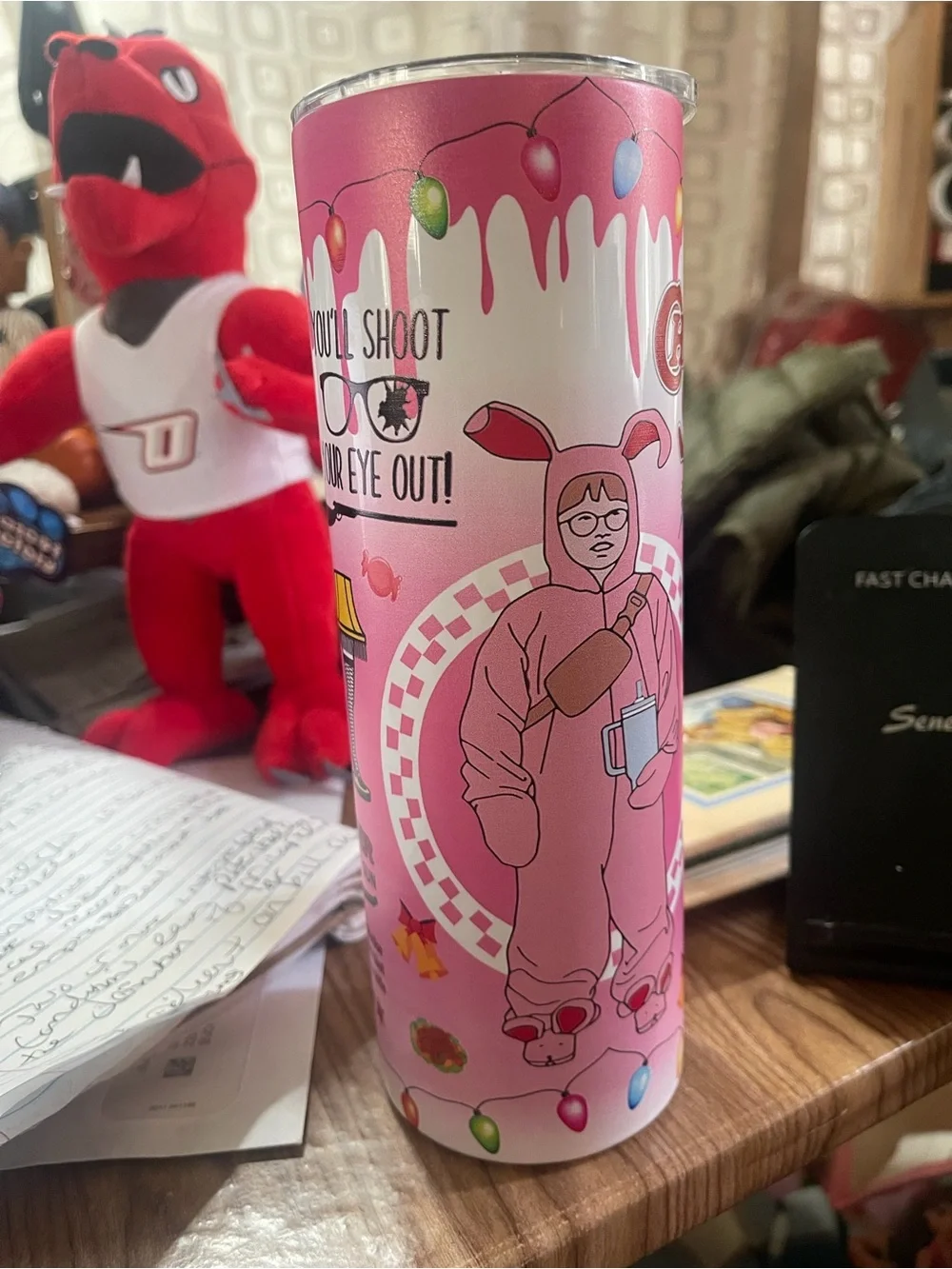 A Christmas Story Pink Holiday Party Tumbler